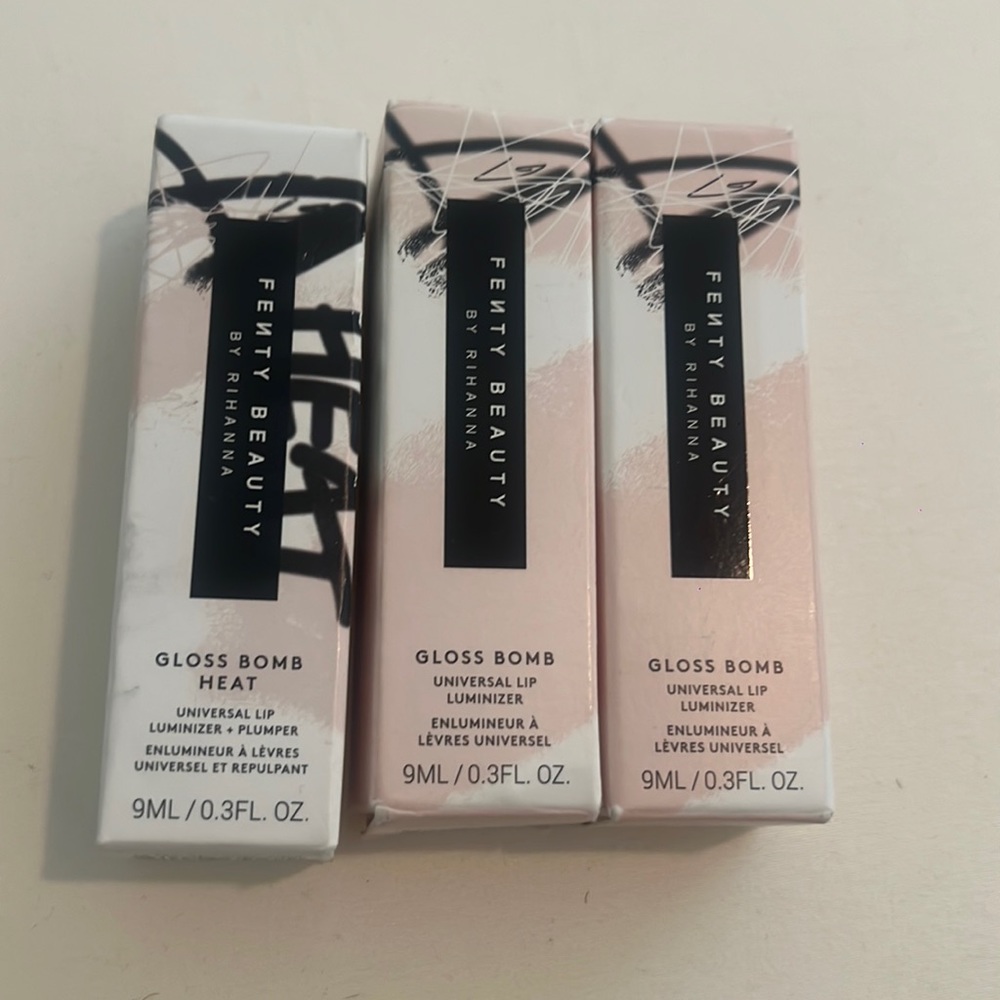 3 colors of fenty beauty gloss bomb